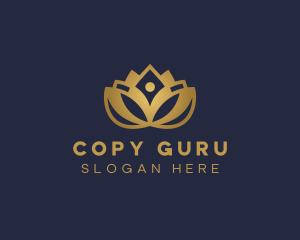 Floral Yoga Lotus  logo design