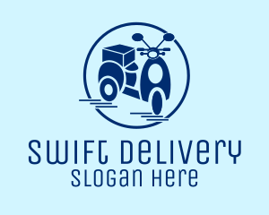 Blue Delivery Scooter  logo design