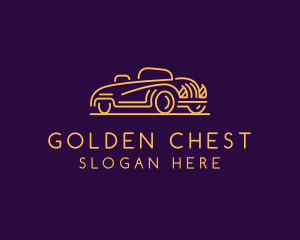 Minimalist Golden Car logo design