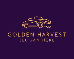 Minimalist Golden Car logo design