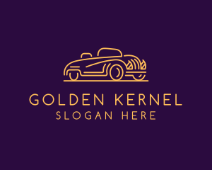 Minimalist Golden Car logo design