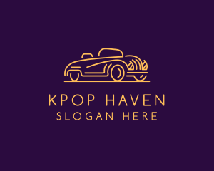 Minimalist Golden Car logo design