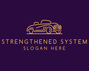 Minimalist Golden Car logo design