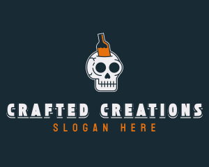 Beer Brewery Skull logo design