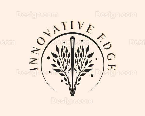 Wreath Sewing Needle Logo