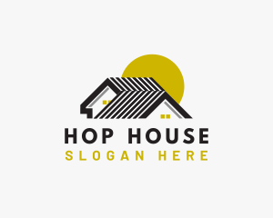 House Roof Sun logo design