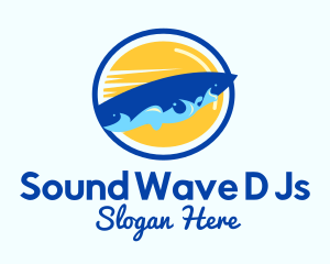 Surfing Waves Badge logo design