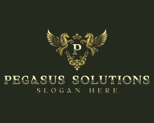 Pegasus Shield Crest logo design