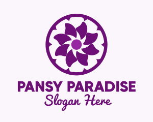 Purple Flower Sun logo design