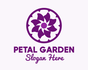 Purple Flower Sun logo design