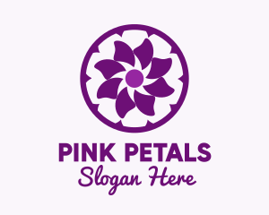 Purple Flower Sun logo design