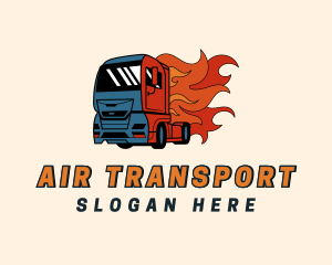 Flame Freight Truck logo design