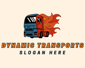 Flame Freight Truck logo design