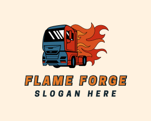 Flame Freight Truck logo design