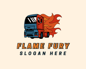 Flame Freight Truck logo design