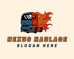 Flame Freight Truck logo design