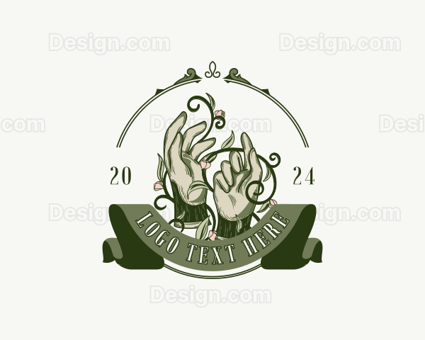 Rustic Gardening Gloves Logo