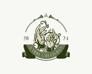 Rustic Gardening Gloves logo design