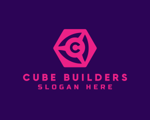 Geometric Cube Tech logo design