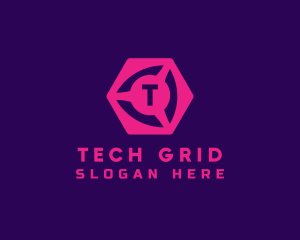 Geometric Cube Tech logo design