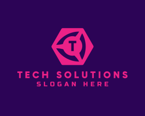 Geometric Cube Tech logo design