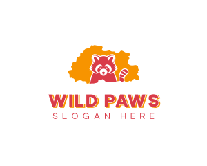 Raccoon Animal Wildlife logo design