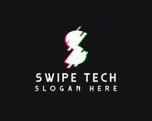 Anaglyph Glitch Letter S logo design