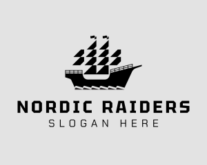 Viking Pirate Ship logo design