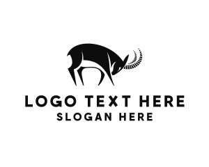 Alpine Ibex Wild Animal Logo