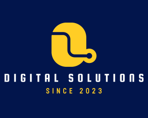 Digital Circuit Letter Q logo