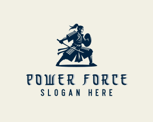 Strong Samurai Warrior logo design