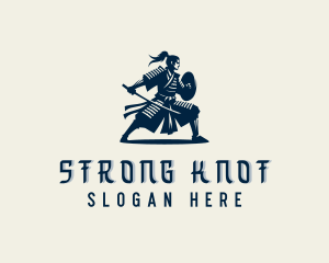 Strong Samurai Warrior logo design