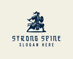 Strong Samurai Warrior logo design