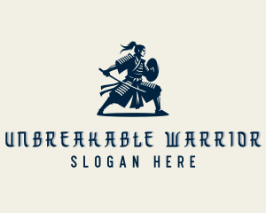 Strong Samurai Warrior logo design