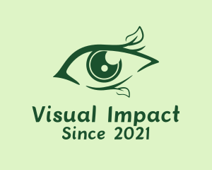 Green Natural Eye  logo design