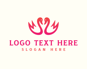 Abstract Flower Swan logo