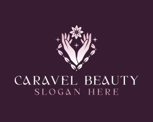 Floral Hand Beauty logo design