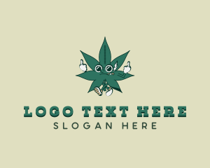 Cartoon Cannabis Marijuana  logo