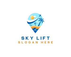 Travel Location Beach logo design