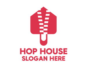 Red Zipper House logo design