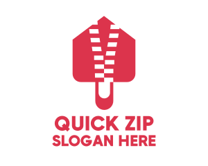 Red Zipper House logo design