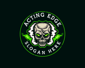 Smoke Vaping Skull logo design