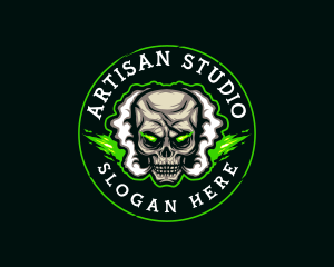 Smoke Vaping Skull logo design