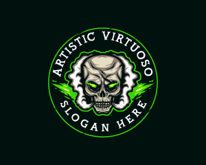 Smoke Vaping Skull logo design