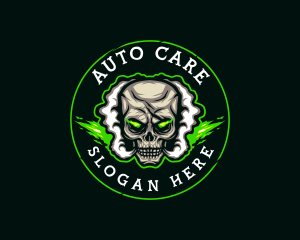 Smoke Vaping Skull logo design