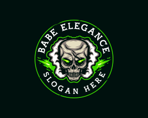 Smoke Vaping Skull logo design