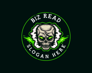 Smoke Vaping Skull logo design