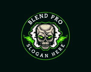 Smoke Vaping Skull logo design