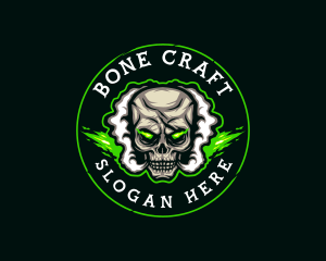 Smoke Vaping Skull logo design