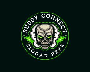 Smoke Vaping Skull logo design